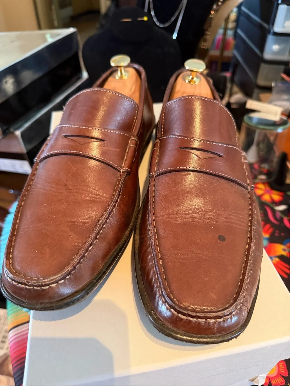 Nice Santoni Brown Leather Loafers